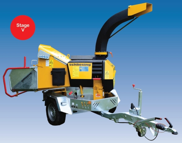 Wood chipper with diesel engine - rotatable 270° - on axle Schliesing 325 EX 270° 